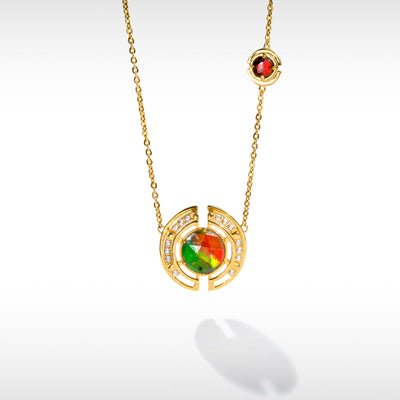 Prosperity Ammolite Necklace in 18k Gold Vermeil