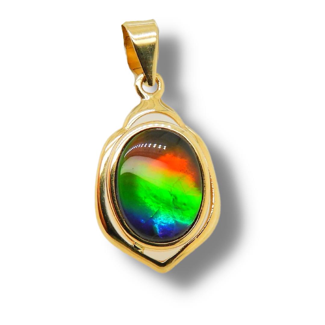 Women's Nelia 14K Gold AA Grade Ammolite Pendant