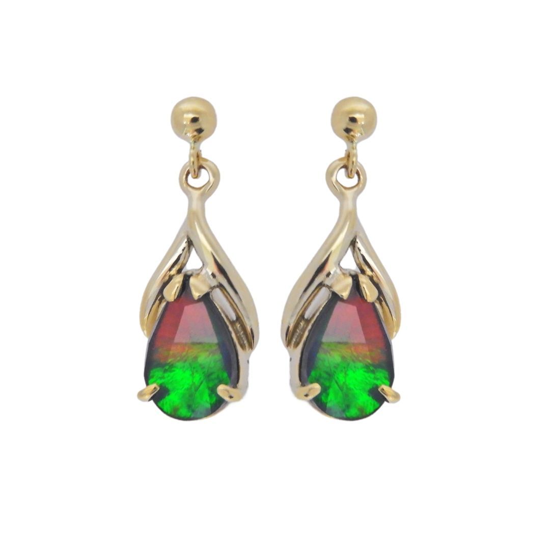 Women's Nina 14K Gold A Grade Ammolite Earrings