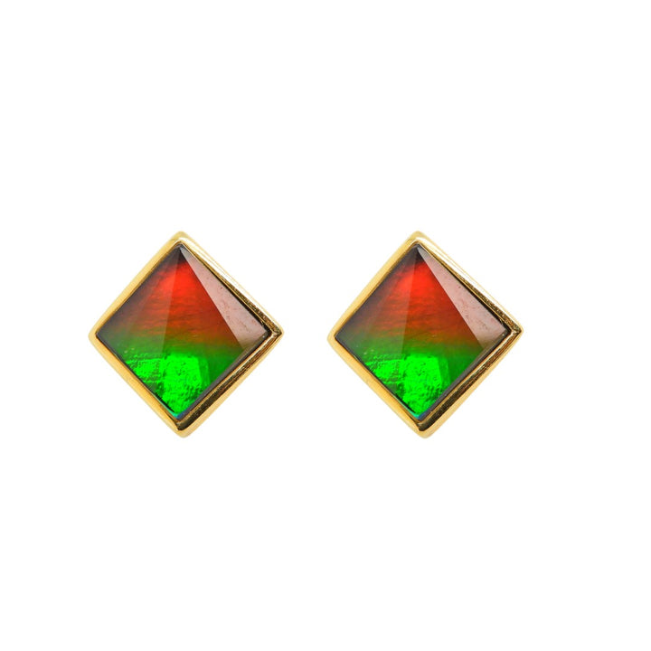 Women's Nola 14K Gold A Grade Ammolite Earrings