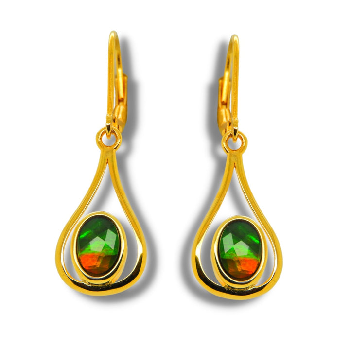 Women's Sterling Silver Ammolite Earrings