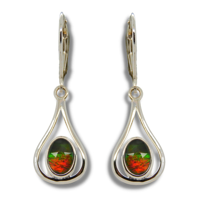 Women's Sterling Silver Ammolite Earrings