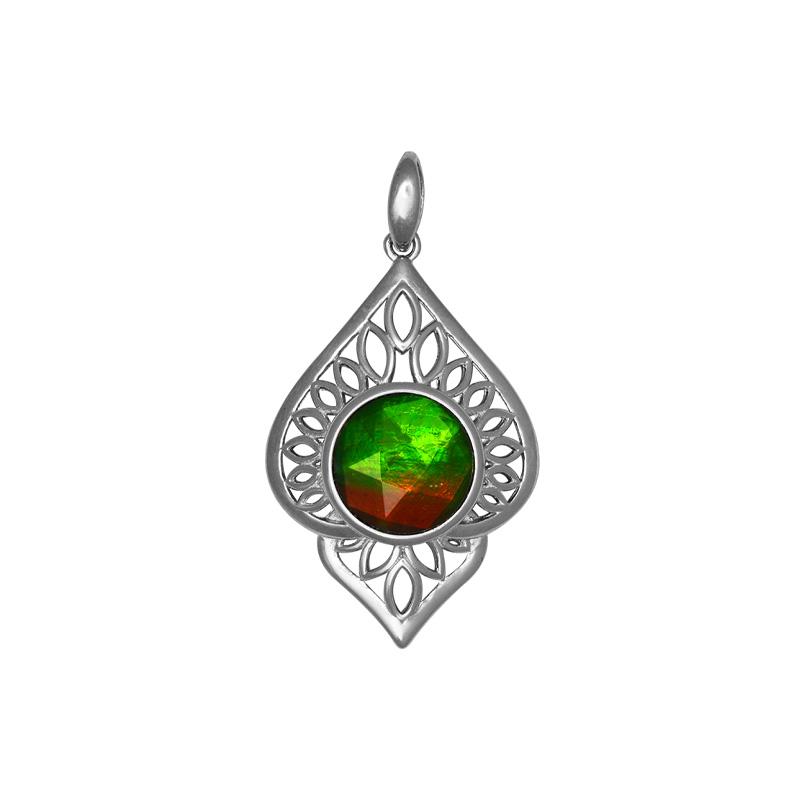 Women's Sterling Silver Ammolite Pendant