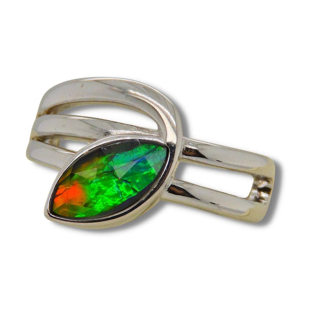 Women's Sterling Silver Ammolite Ring